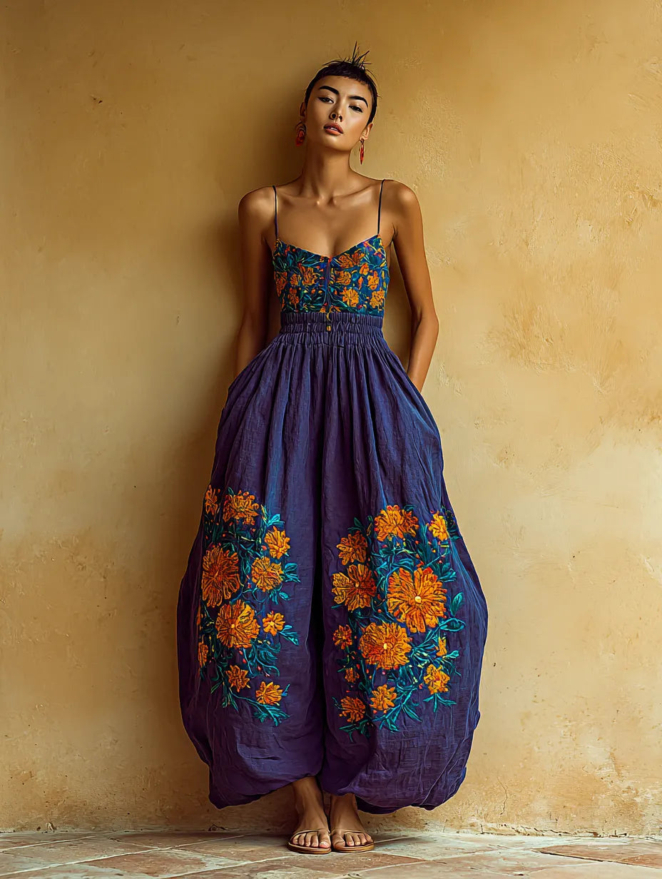 Women's Soft Casual Fashion Sleeveless Purple Jumpsuit