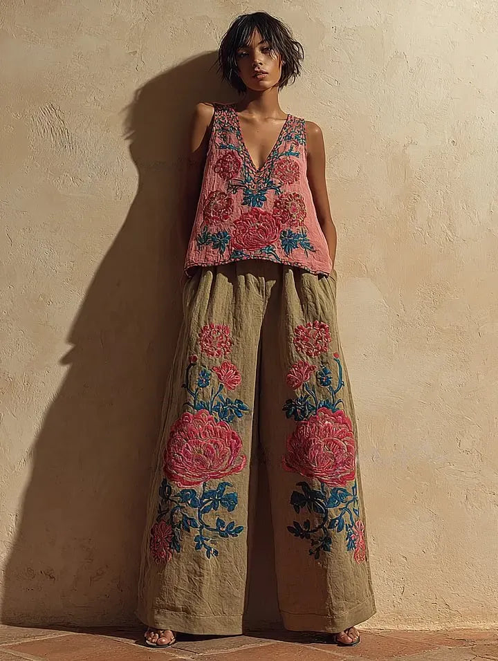 Women's Casual Elegant Linen Casual Set