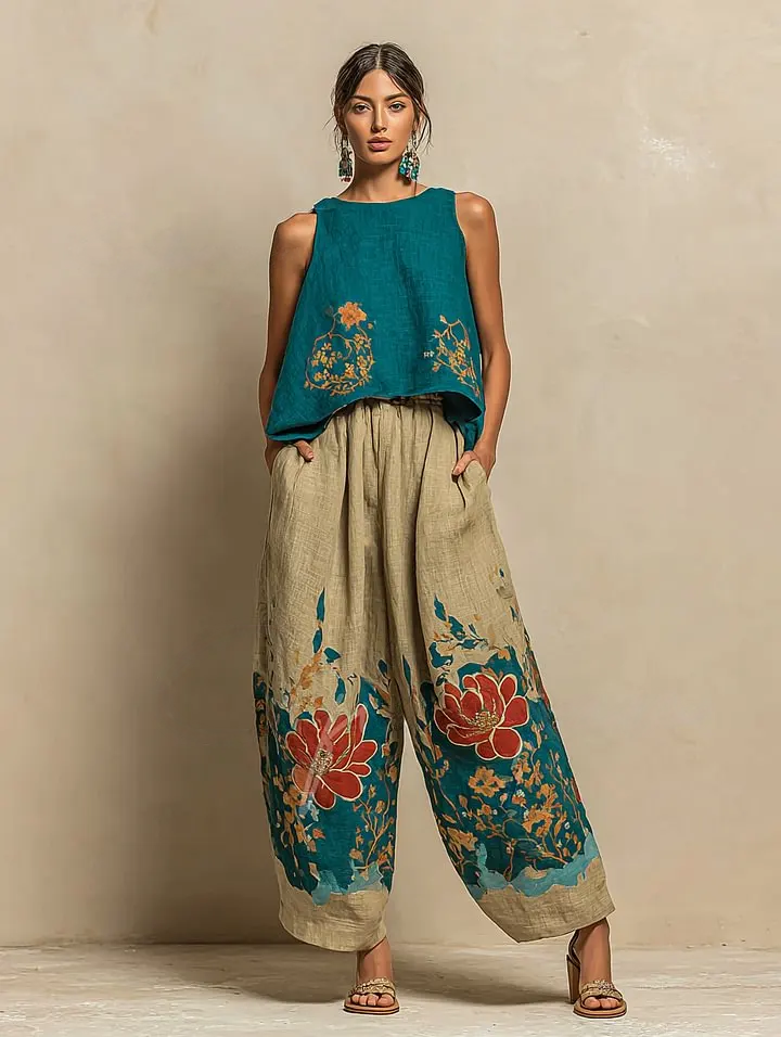 Women's Casual Elegant Linen Casual Set
