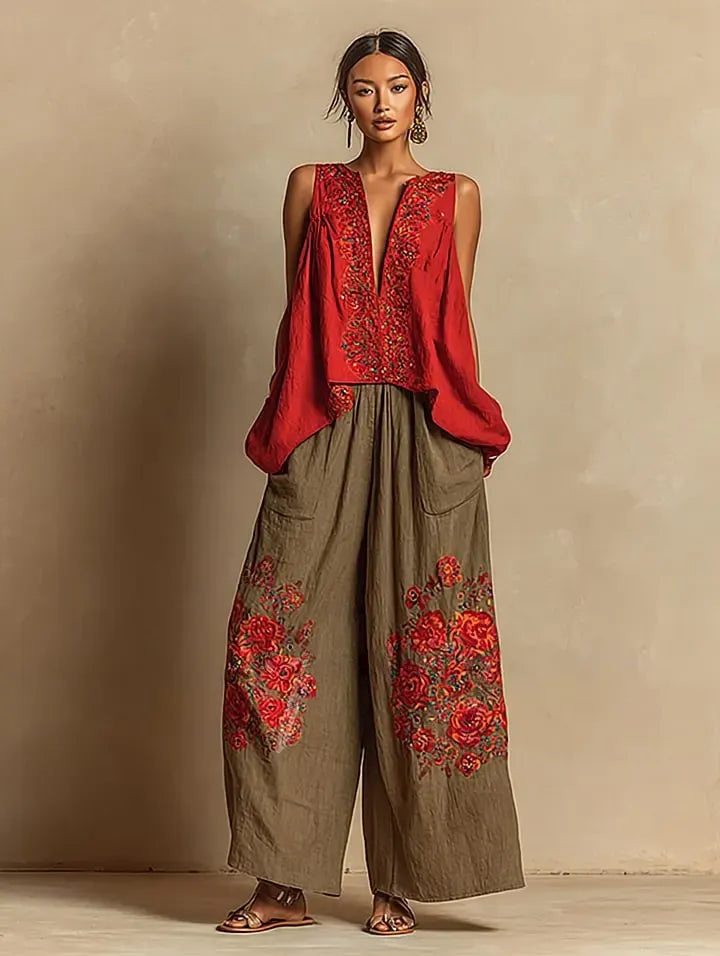 Women's Casual Elegant Linen Casual Set