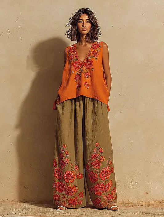 Women's Casual Elegant Linen Casual Set