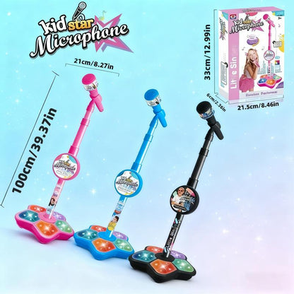 Soulora™ Kids Karaoke Microphone with Stand 🎤 Sing, Dance & Shine with Colorful Lights ✨