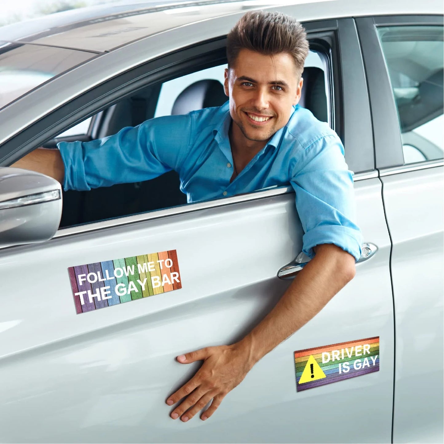 10 Pcs Funny LGBT Magnetic Bumper Stickers