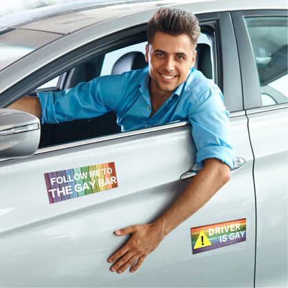 10 Pcs Funny LGBT Magnetic Bumper Stickers