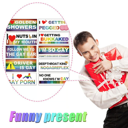 10 Pcs Funny LGBT Magnetic Bumper Stickers