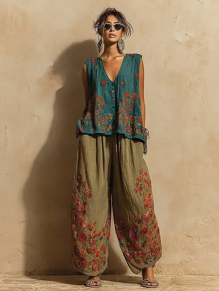 Women's Casual Elegant Linen Casual Set