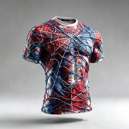 Men's Retro Halloween Spider-themed Casual T-shirt