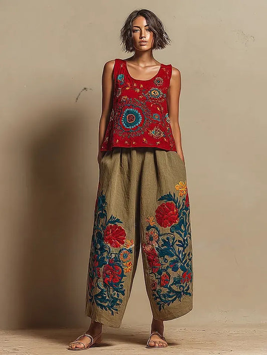 Women's Casual Elegant Linen Casual Set