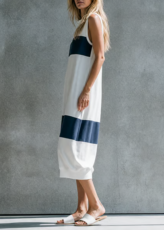 White Sporty Casual Midi Dress