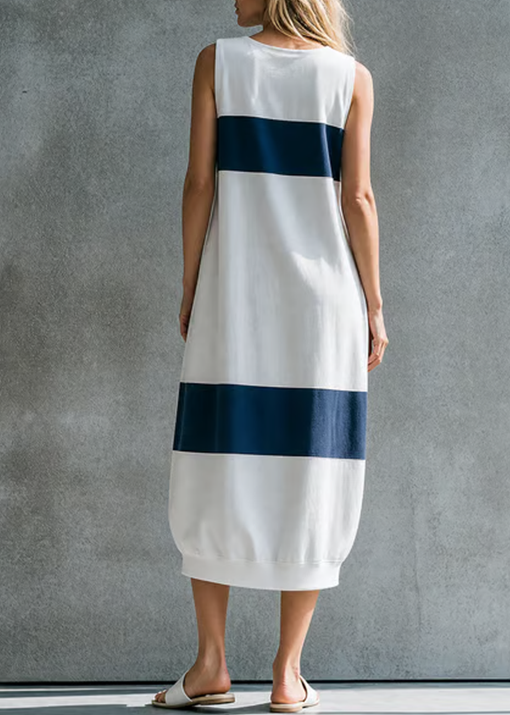 White Sporty Casual Midi Dress