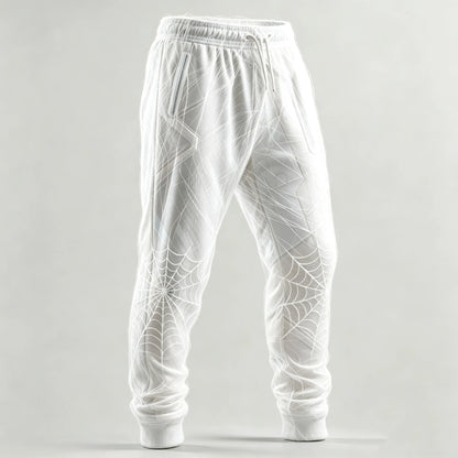 Men's Retro Halloween Spider Geometric Pattern Casual Sports Pants