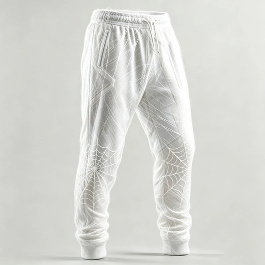Men's Retro Halloween Spider Geometric Pattern Casual Sports Pants