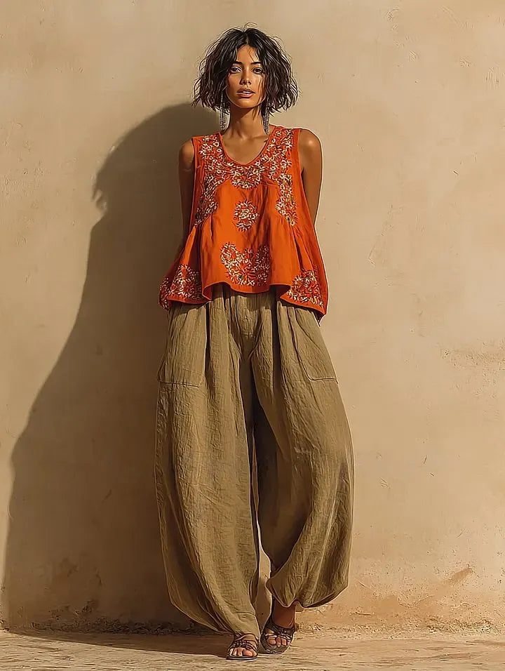 Women's Casual Elegant Linen Casual Set