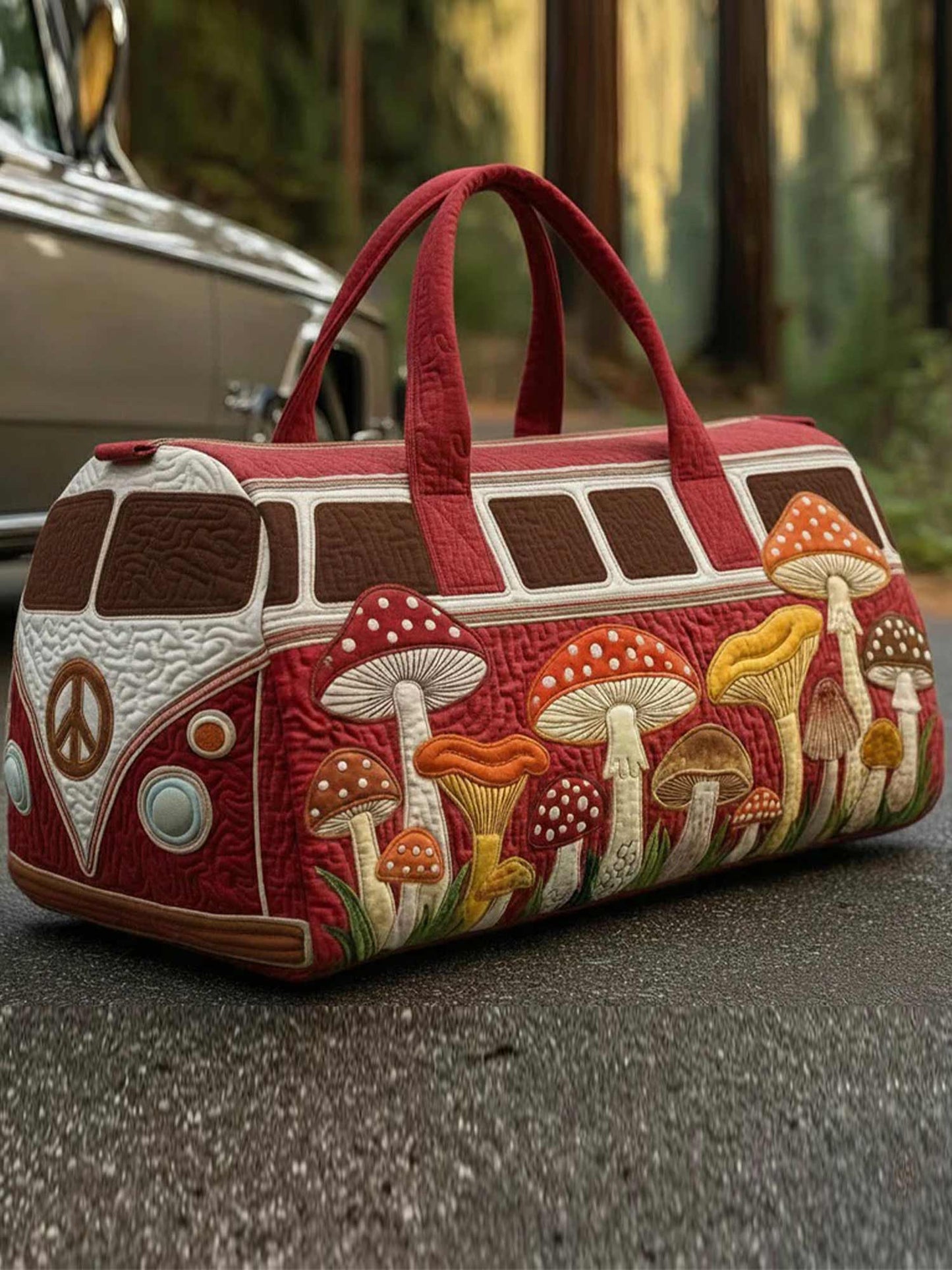 Hippie Van  Quilted Duffle Bag