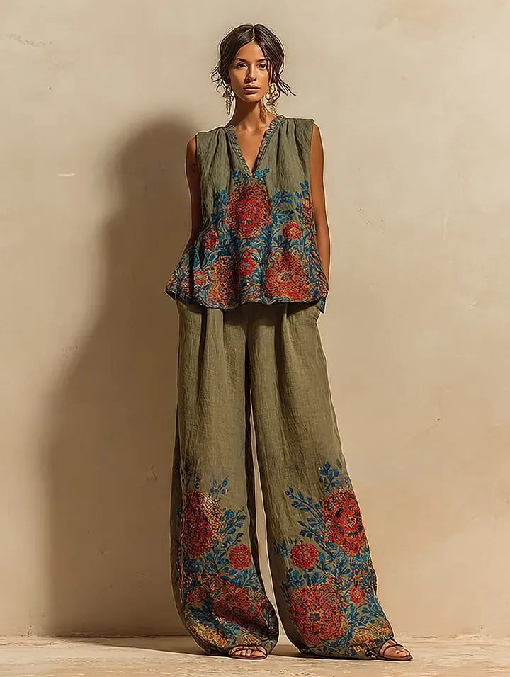 Women's Casual Elegant Linen Casual Set