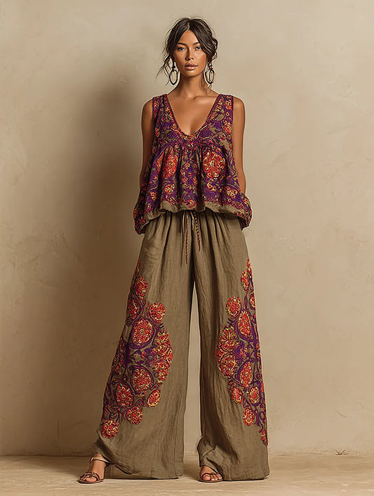 Women's Casual Elegant Linen Casual Set