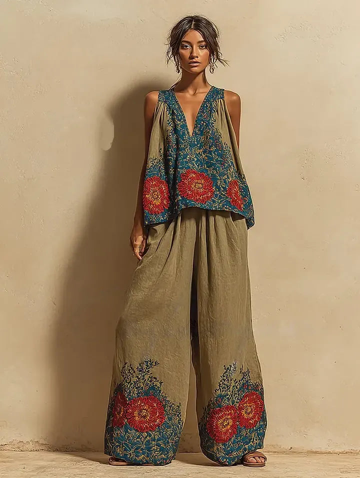 Women's Casual Elegant Linen Casual Set