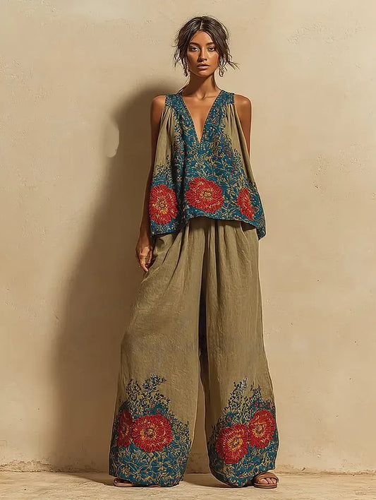 Women's Casual Elegant Linen Casual Set