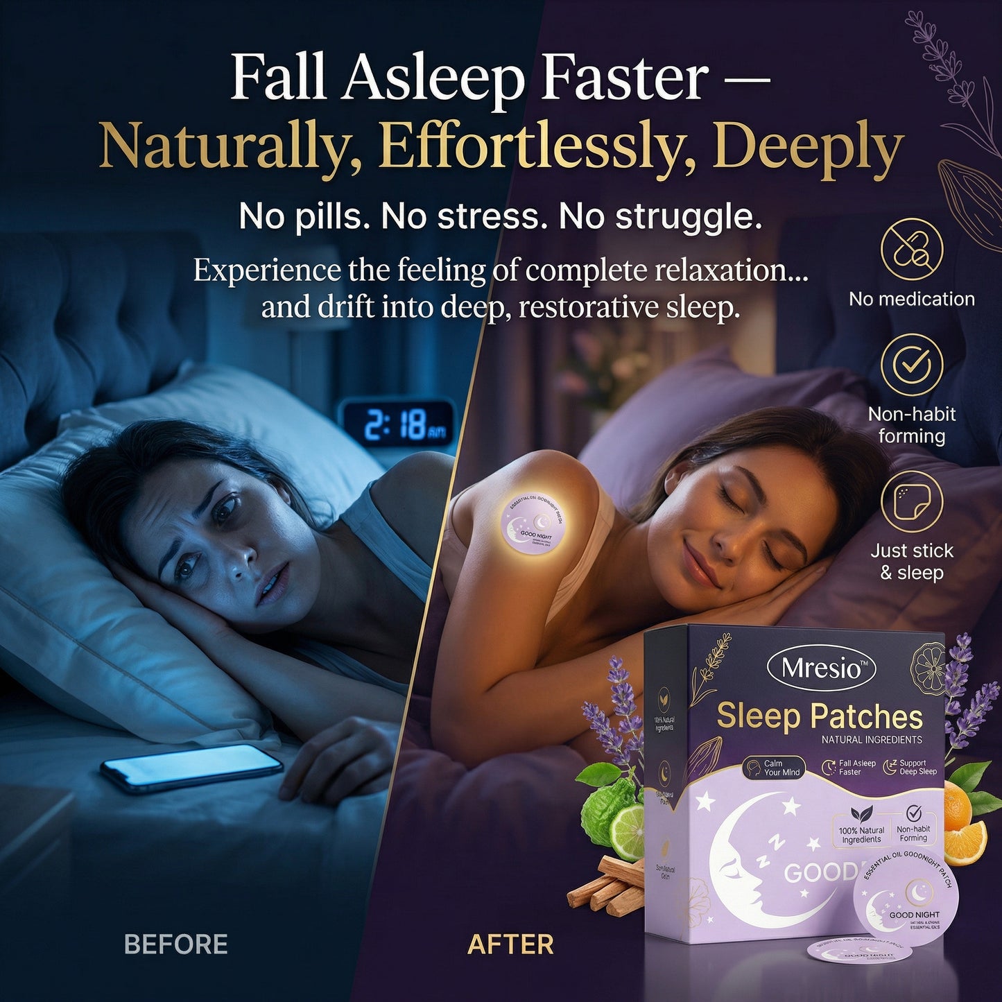 Mresio™ Sleep Patches — Fall Asleep in Minutes, Without Pills