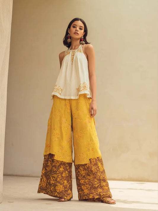 Women's Spring/Summer Cotton Linen Casual Vacation Two-Piece Set.