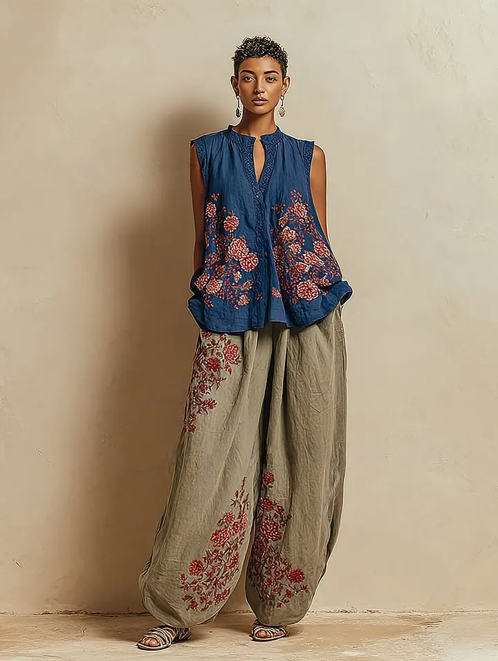 Women's Casual Elegant Linen Casual Set