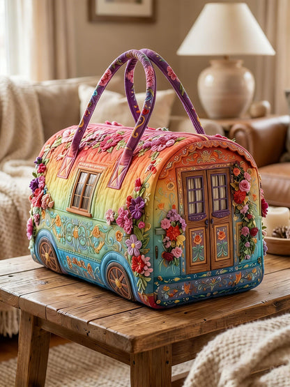 Rainbow Caravan Quilted Duffle Bag