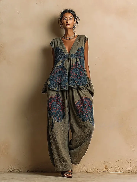 Women's Casual Elegant Linen Casual Set