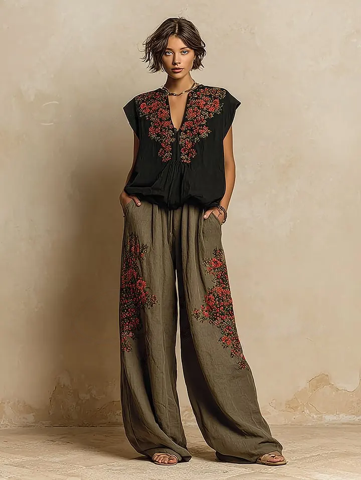 Women's Casual Elegant Linen Casual Set